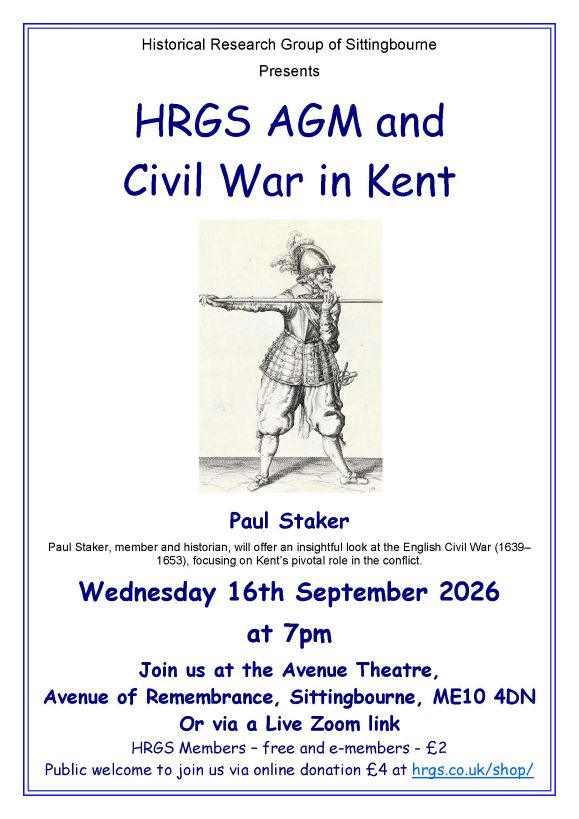 16th September 2026 Talk - HRGS ATM and Civil War in Kent